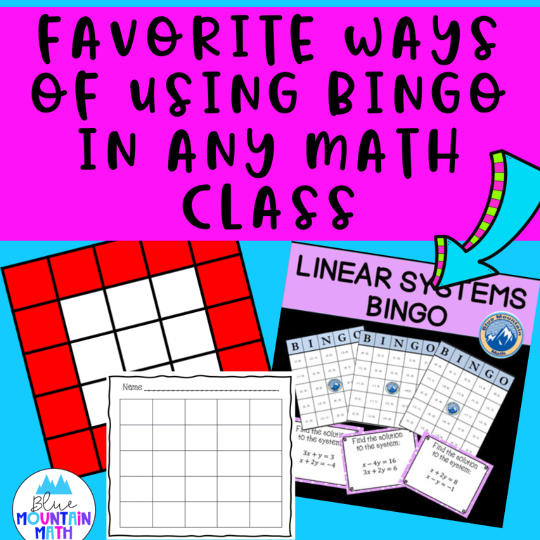 Favorite Ways of Using Bingo in Any Math Class - Blue Mountain Math