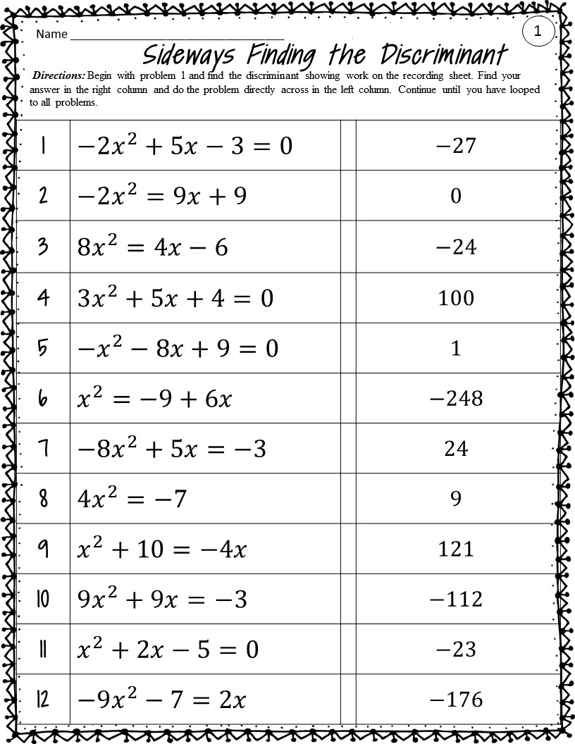 Using the Sideways Activity in the Classroom - Blue Mountain Math