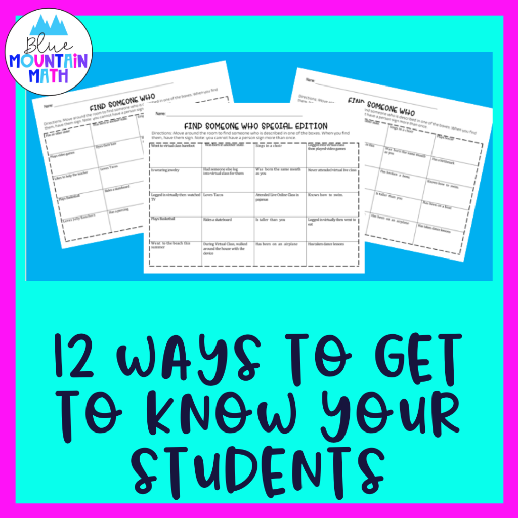 12 Way to get to know your new students . 