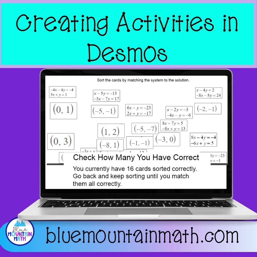 Creating Activities in Desmos Blue Mountain Math